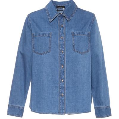 Betu Damen Stilvolles Jeanshemd mit Taschen