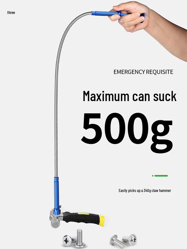 Baolian Magnetic Pickup Tool with Light - Auto Repair & Household Bendable Metal Stick