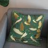 2D Golden Birds And Leaves Starry Pillow Cover Pattern Cushion Cover Suitable For Sofa Bedroom Car Pillow Cover