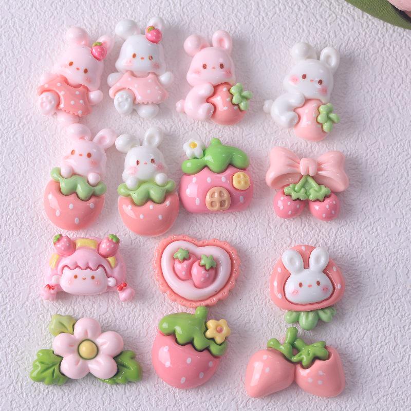 

Заколка для волос и украшения из смолы в виде домика для клубники-кролика своими руками для детей Approx. 1.5cm x 2.0cm