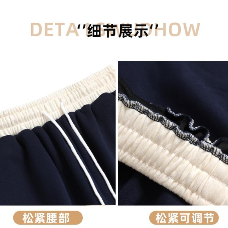 Lazy Navy Blue Wide-leg Pants Women's Spring and Autumn New High-waisted Loose and Thin Mopping Sports Casual Sweatpants