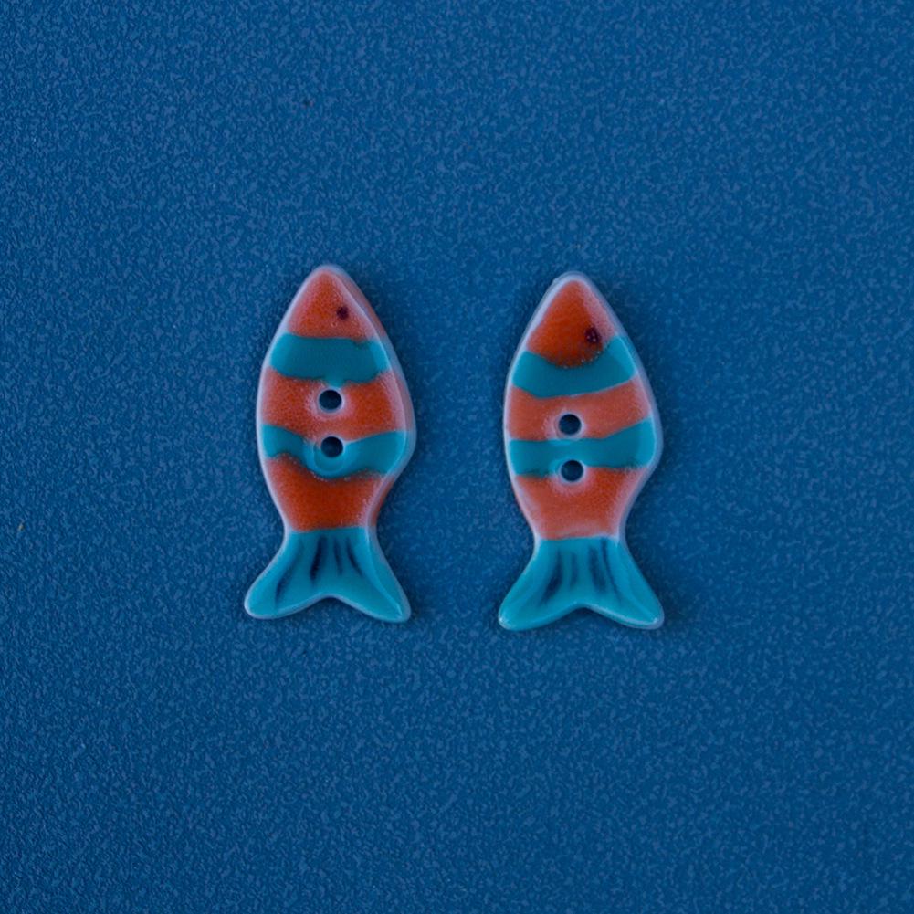 Colorful Ceramic Fish Buttons for DIY Clothing Accessories
