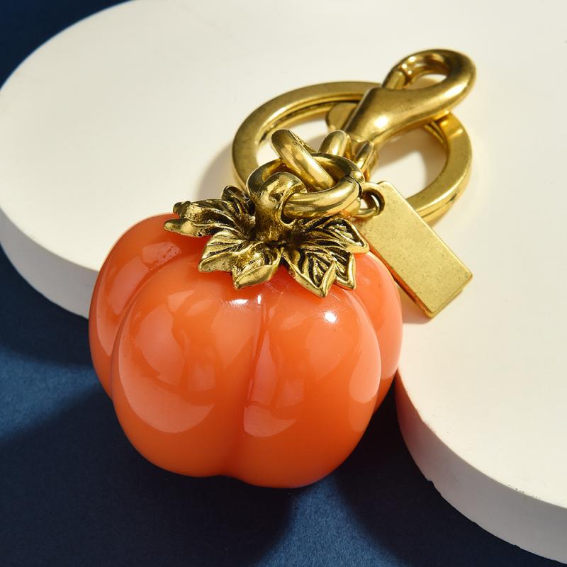 Delicious Fruit Peach Pendant Keychain Cute Persimmon Charm Keyring For Women Men Bag Decoration Ornament Accessories Gift