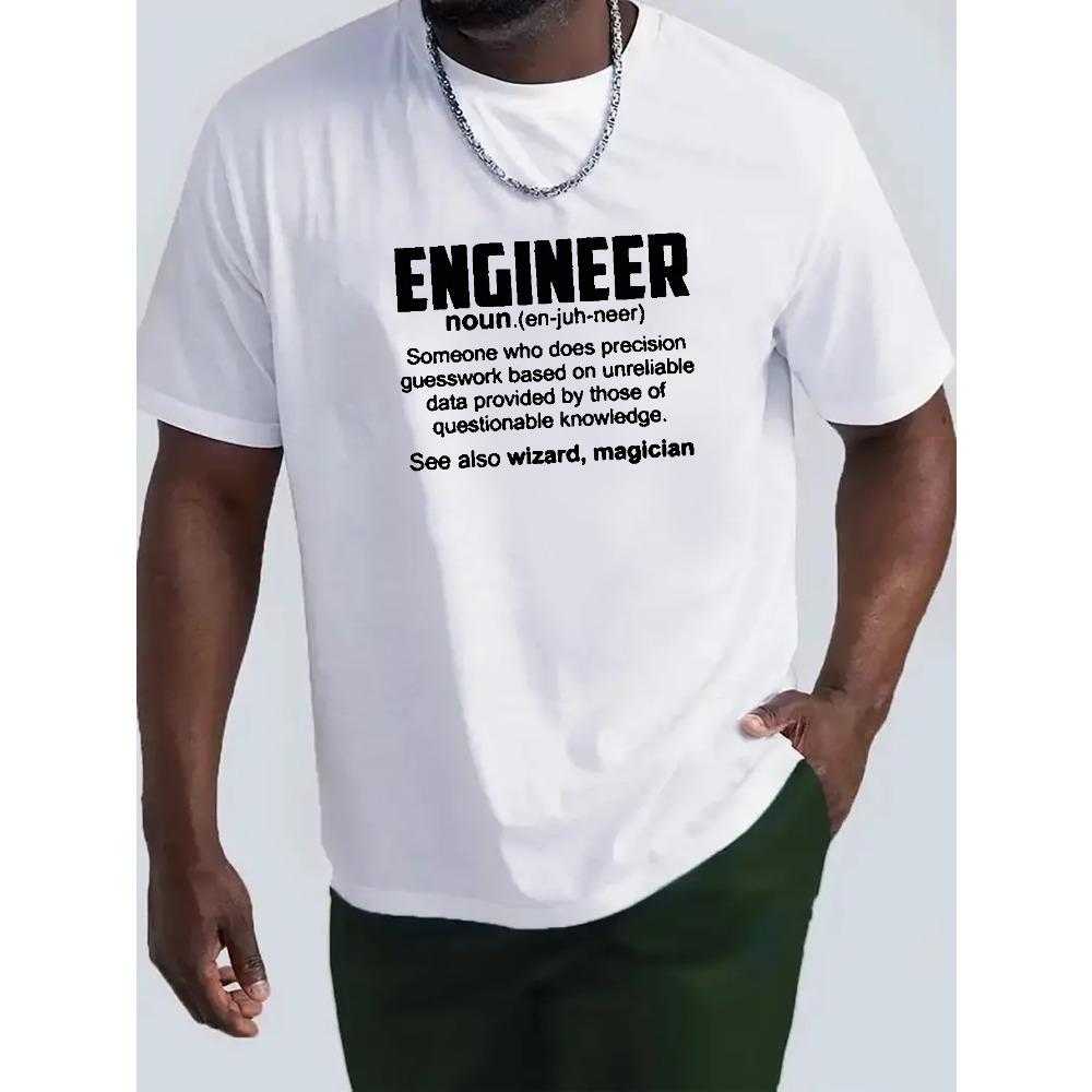 

Европейские размеры Лето Мужская Т-футболка ENGINEER с креативным узором, круглый вырез, для улицы, повседневная S белый