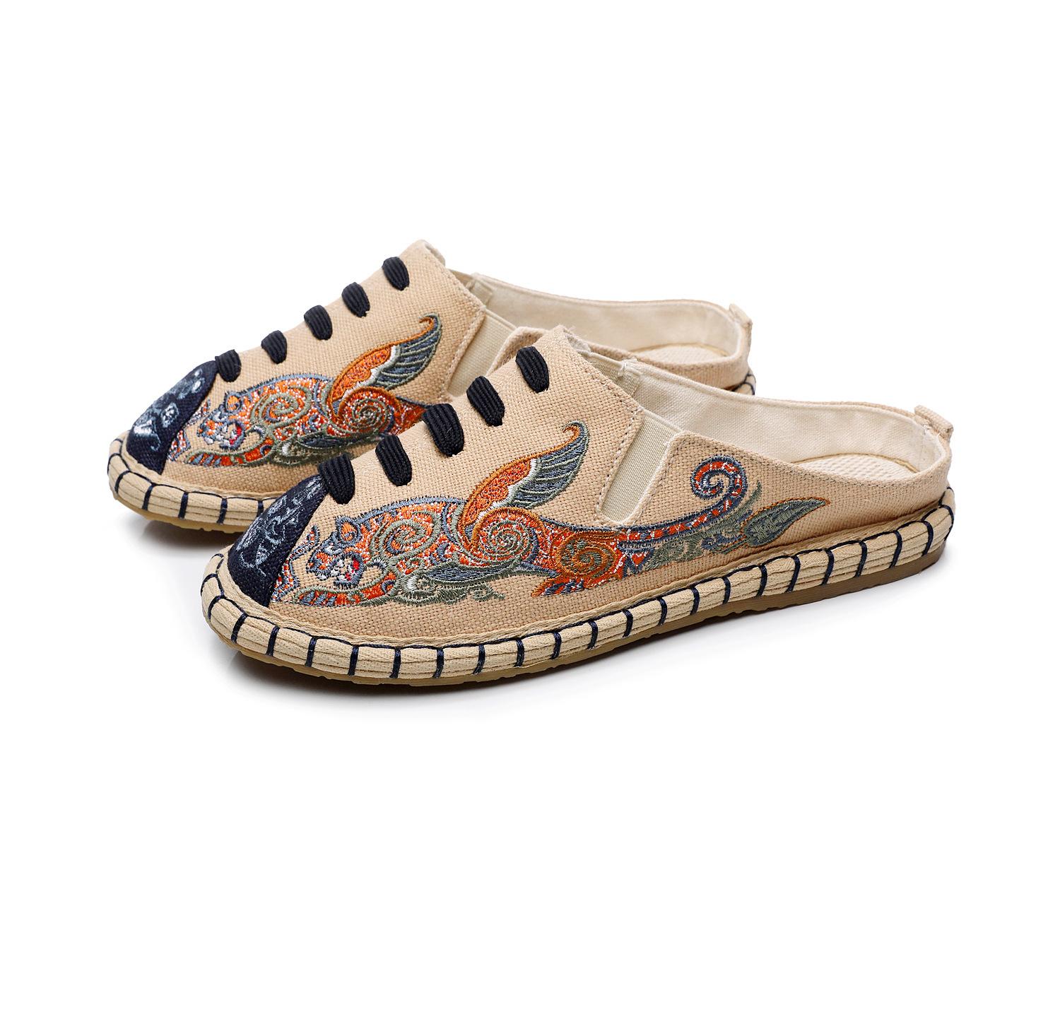 Китайский стиль Мужские и женские одинаковые вышитые туфли из ткани лазаньи — фото 10