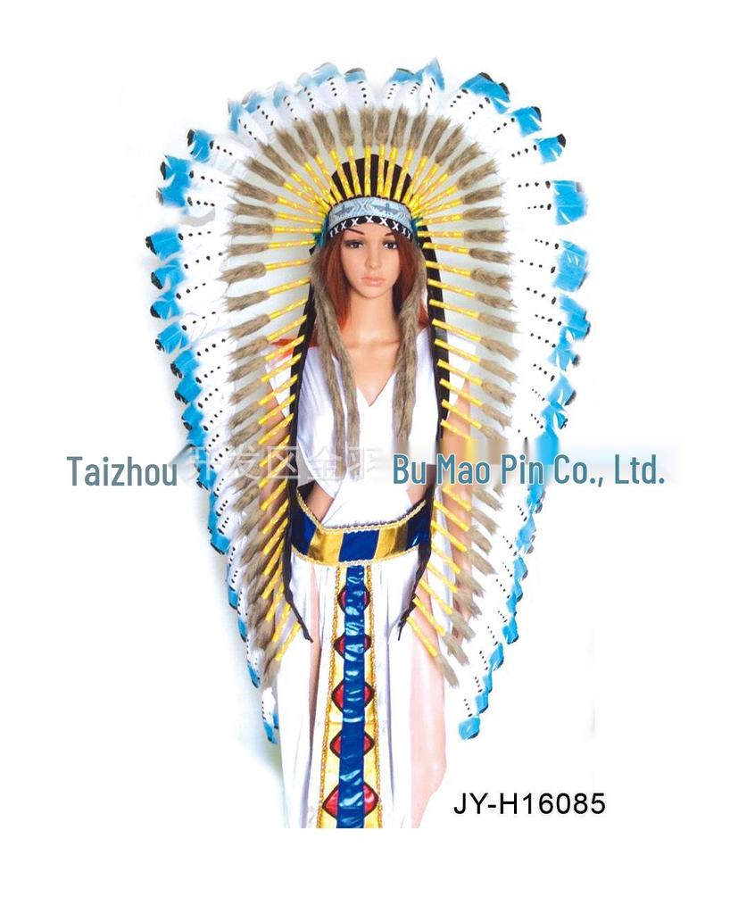 Feathered Indian Chief Party Costume Headdress