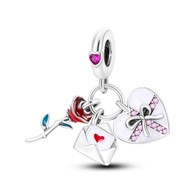 New S925 Silver Color Daisy Tulip Pansy Flower Charms Bead Fit  S925 Original Bracelets Fine DIY Jewelry Birthday Gift