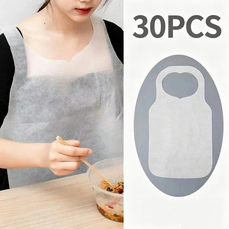 10/30Pcs Anti-fouling Disposable Bibs Oil-proof Waterproof Non-woven Aprons Easy to Use for Hotpot Cooking Baking