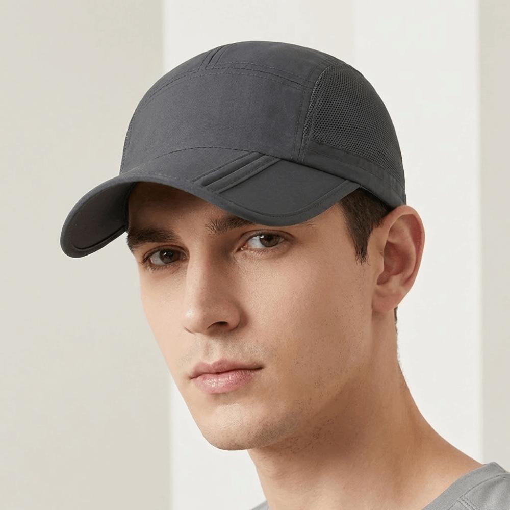Quick Dry Outdoor Sun Hat Solid Color Sports Caps Breathable Baseball Cap Men