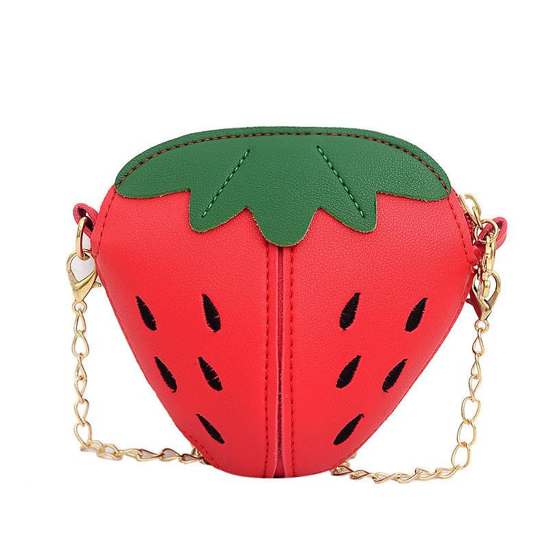 Adorable Mini Strawberry Chain Crossbody Bag For Girls Cute Coin Purse