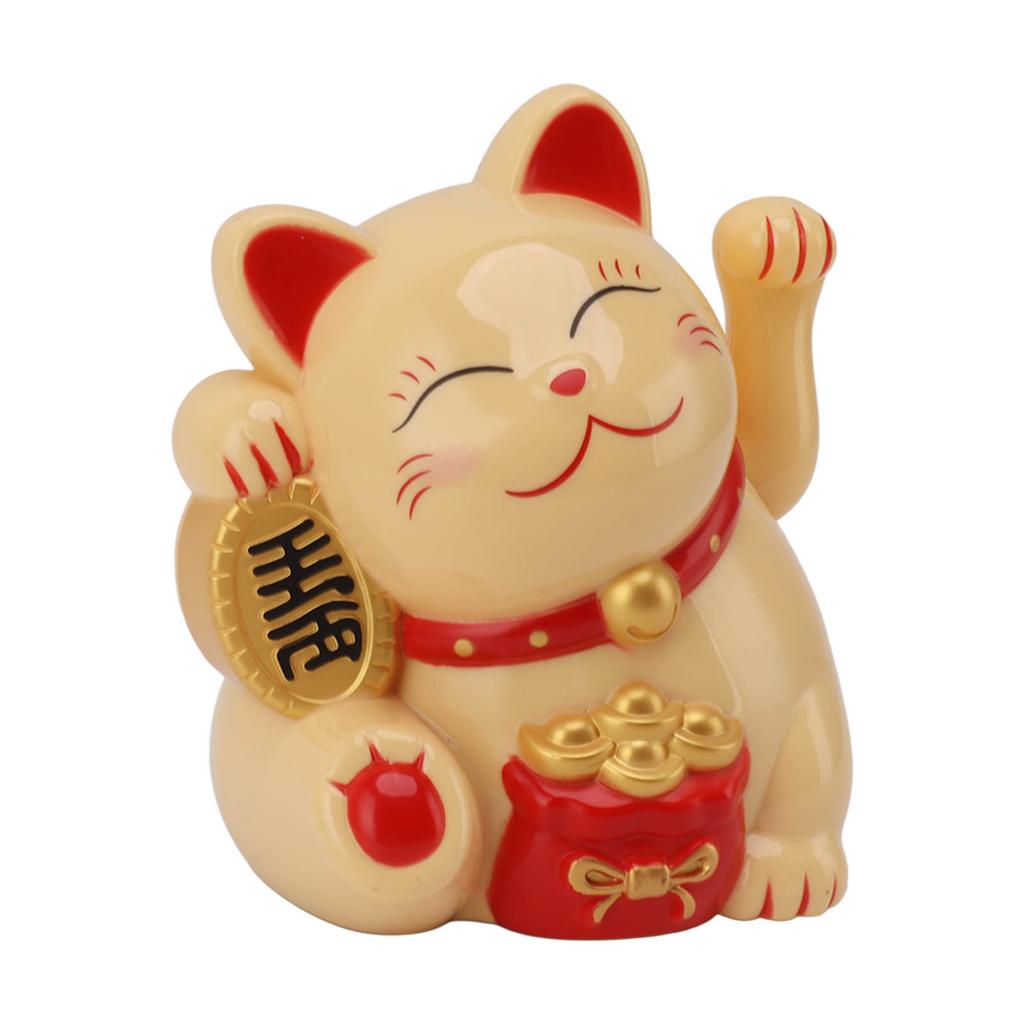 5.5in Electric Waving Arm Fortune Cat Decorative Cute Plastic Cat Ornaments for Cashier Desk