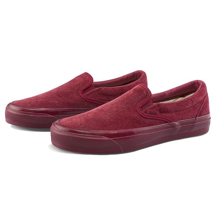 Vans OG Classic Slip-On Sametová výšivka - Leopard Granátové jablko Unisex Tenisky Červené VN0A45JK9RH