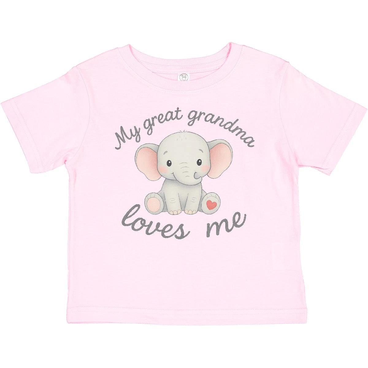 Inktastic Cute Elephant My Great Grandma Loves Me Baby T-Shirt Heart Gifts From 100