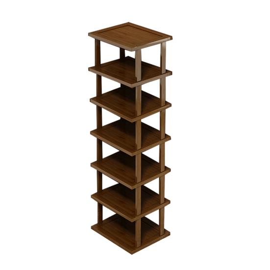 Bamboo Entryway Shoe Rack 3/5/7 Tiers Heavy Duty Wooden Free Standing Rustic Living Room Bedroom Closet Shoes Boots Organizer Corner Storage Shelf