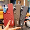 Magnetic Wireless Charging Phone Case for Samsung Galaxy S26 Ultra S25 Edge S24 Plus Checkered Design Auto Leather Hard Cover
