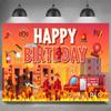Firefighter Firetruck Theme BackgroundRed Fire Truck Children Boy Birthday Party Decor Baby Shower Photography Backdrop Props