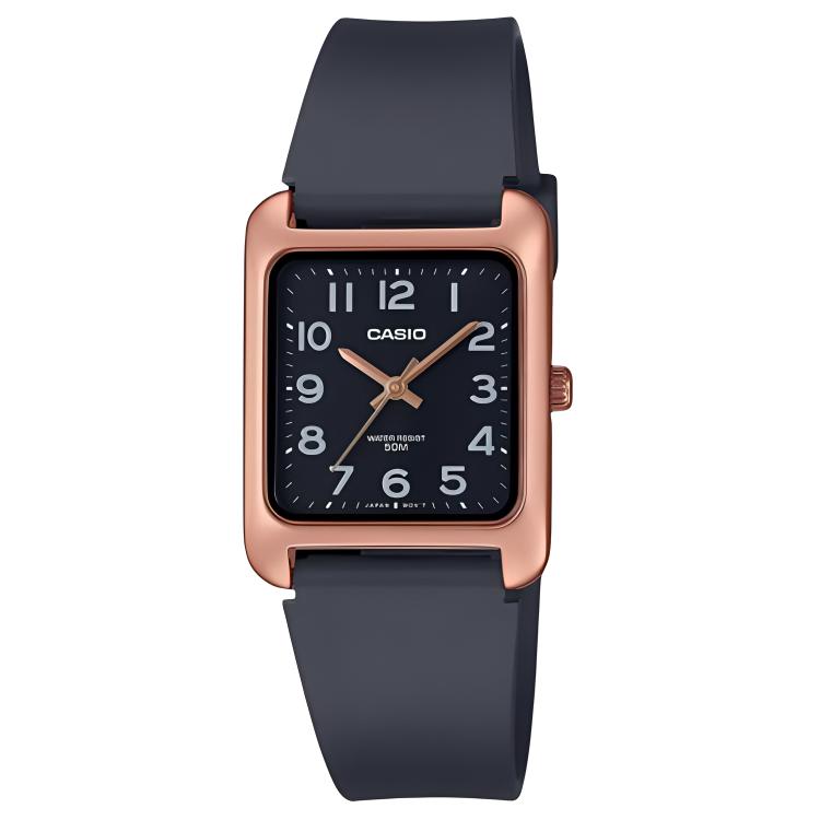 CASIO Quartz Movement Resin Strap Watch Women s Watch Black Dial MTP-B175-5BV Black Dial
