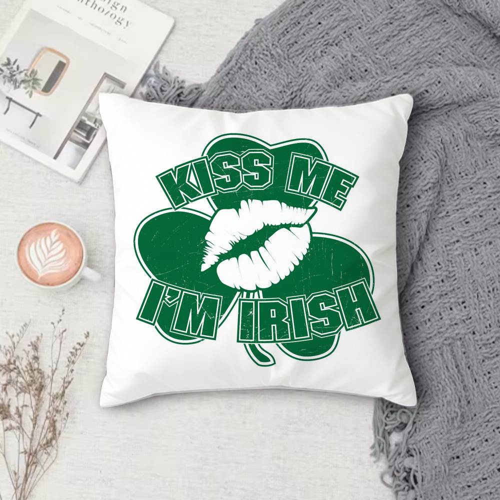 St Patricks Day Outfits Double-Sided Printed Square Pillow Cover Decorative Cushion Cover For Sofa Bedroom Bedside