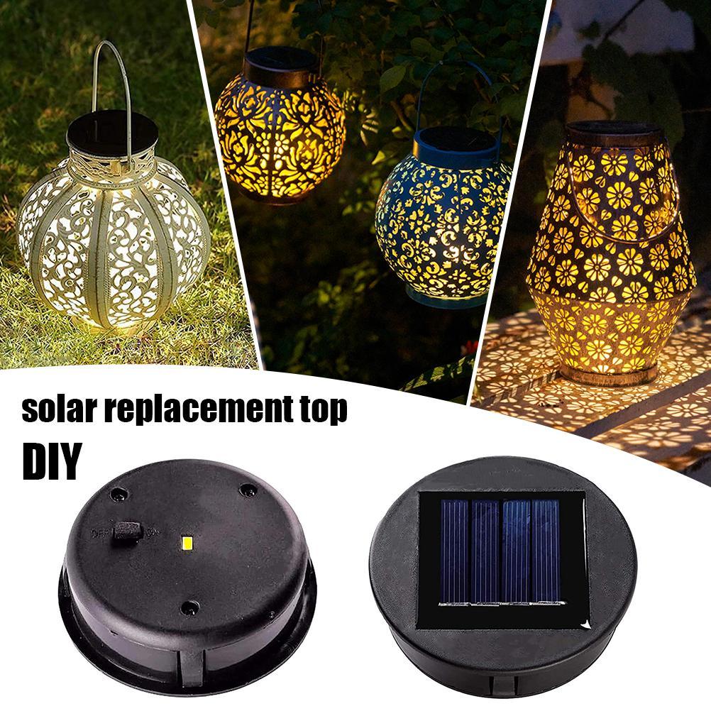 1pc Solar Light with LED Bulb Replacement Top Solar Panel Cover Replacement Light, Bulb Replacement Part for Outdoor