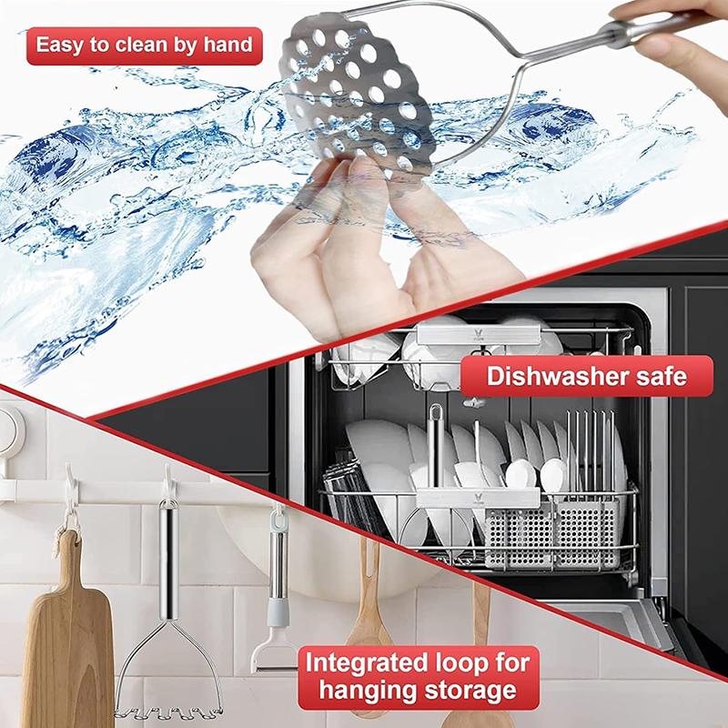 Stainless Steel Potato Masher Manual Potato Crusher Pusher Fruit Vegetable Pressure Mud Machine Potato Ricer Press Kitchen Tool