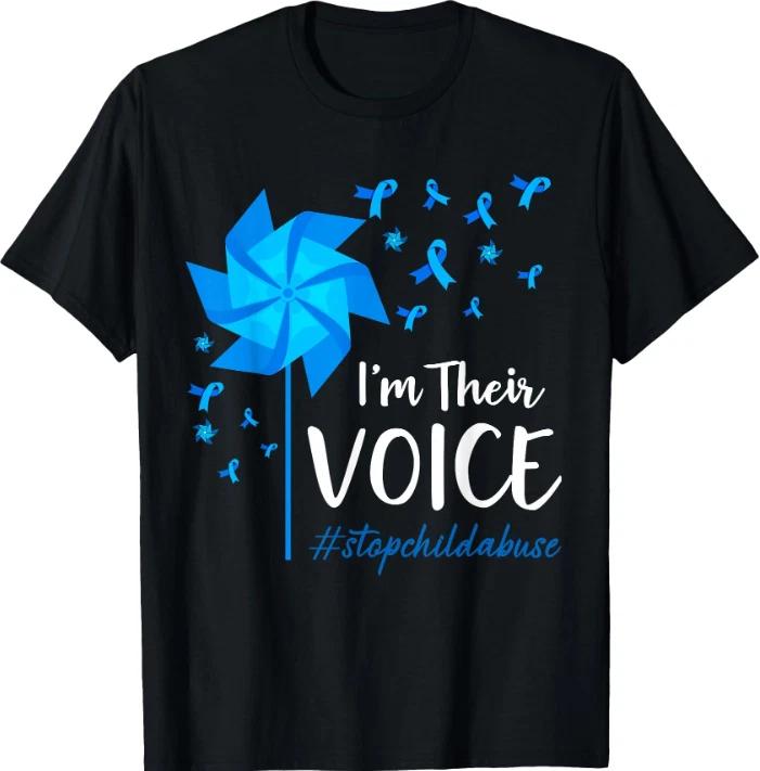 Child Abuse AwarenChild Abuess I m Their Voice Fly Dandelion T-Shirt XL