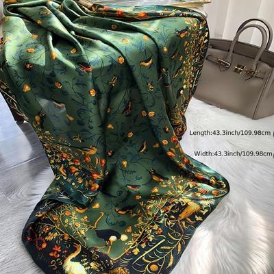 Luxusná potlačená šatka s hodvábnym pocitom pre ženy Dizajn 180x90cm Veľká šatka Zábaly Nákrčník Dámska čelenka Bandana Foulard Štóly