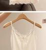 Women's Plus Size Cotton Lace Bow Camisole - Slim Fit Spring/Summer Layered Tank Top