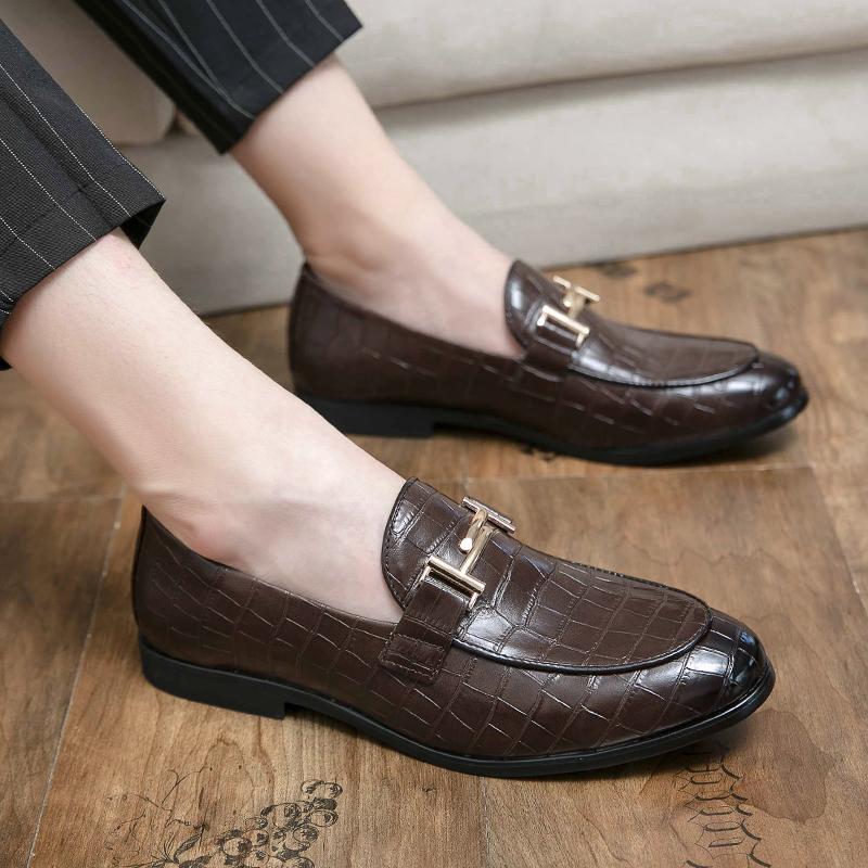 High Quality Casual Leather 38~48 Designer Mens Dress Wedding Black Fashion Office Business Loafers Formal Shoes For Men