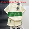 Baby Boy Girl Summer Cotton Animal Cartoon Short Sleeve T Shirt And Shorts Set For Toddler Kids