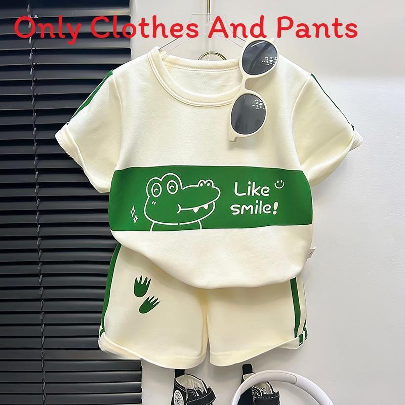 Baby Boy Girl Summer Cotton Animal Cartoon Short Sleeve T Shirt And Shorts Set For Toddler Kids