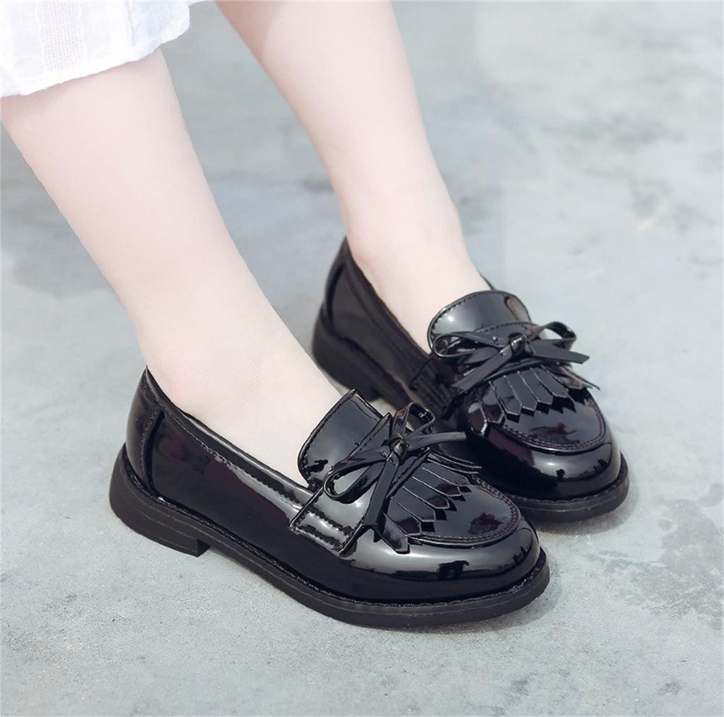 PPXID Loafers for Dress Formal 20cm [PPXID] Kids, Girls, Shoes, Children's Shoes, Bowknot, Enamel, Cute, Lightweight, Shoes, School, Wedding, Recital,