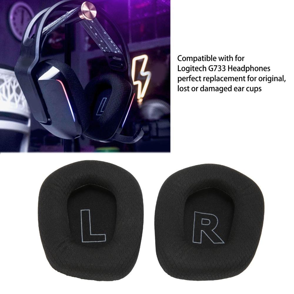 2PCS Comfortable Noise Isolation Earcups for Logitech G733 Headphones Comfort Enhancement
