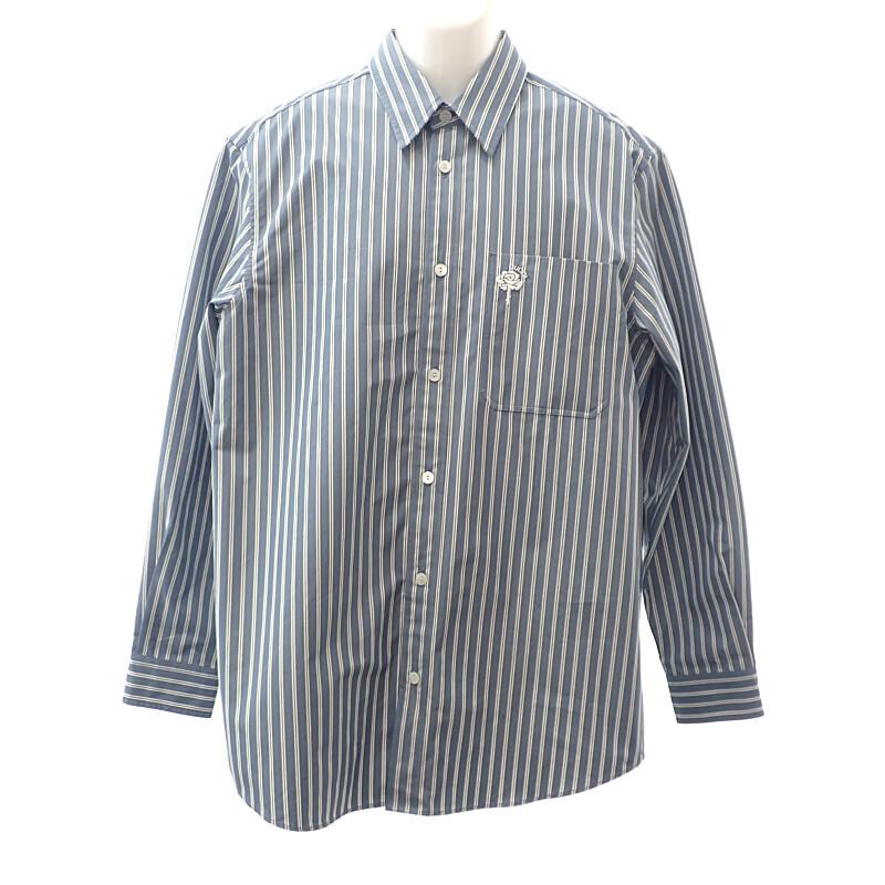 Gucci 814715 46 Long Sleeve Shirt Blue Cotton Mens