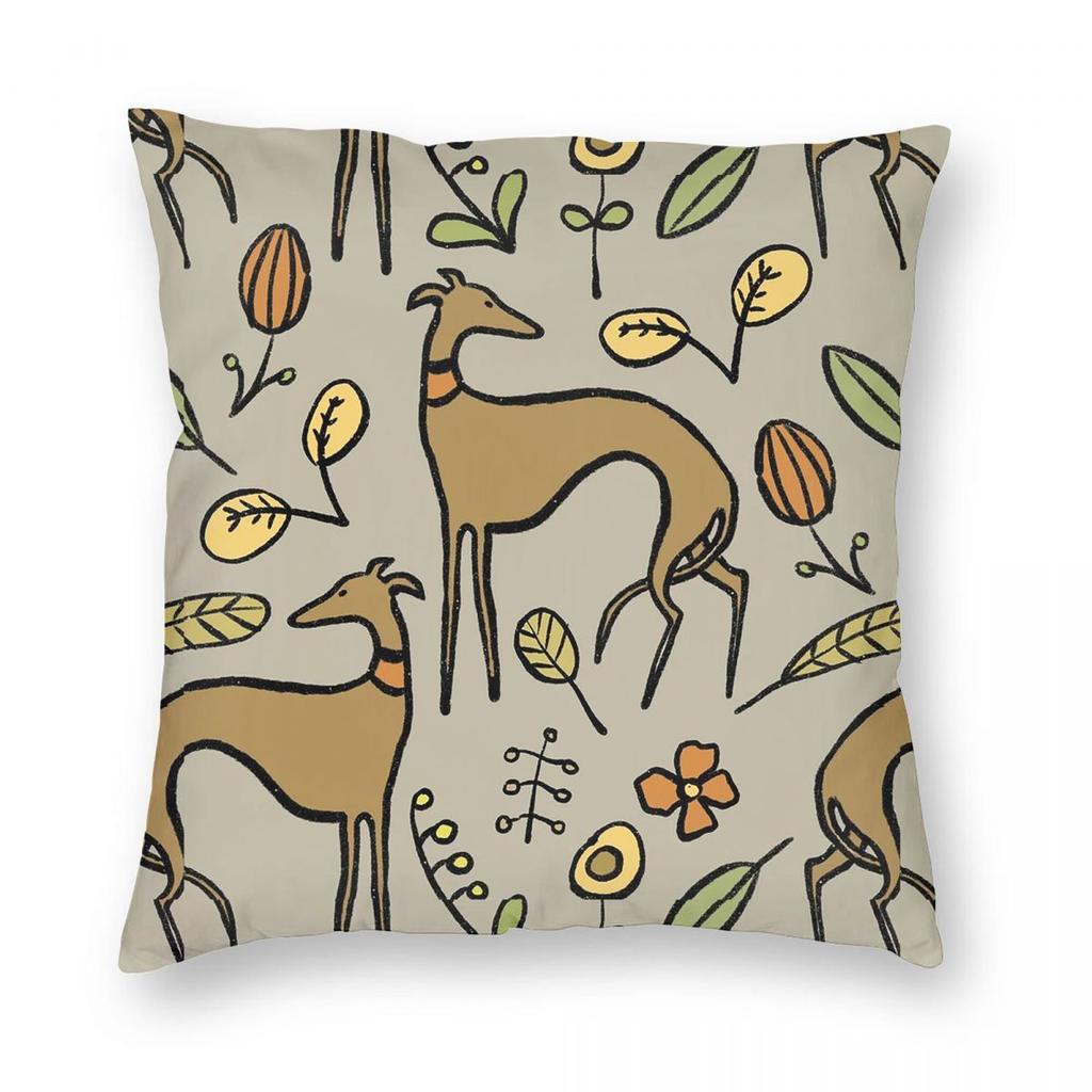 Greyhound Semaphore Whippet Sighthound Dog Square Pillowcase Pillow Cover Cushion Throw Pillow for Home Bedroom Car