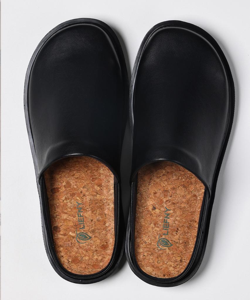 Liefny Leather Mule Low Clog Black (Murrl01)