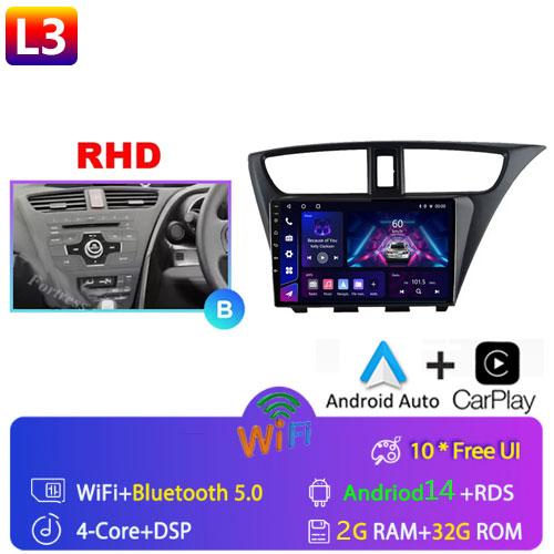 

Fortress For Honda CIVIC Hatchback 2012 - 2017 Car Radio Android Multimedia Video Player Navigation GPS Stereo HU No 2 Din 2din