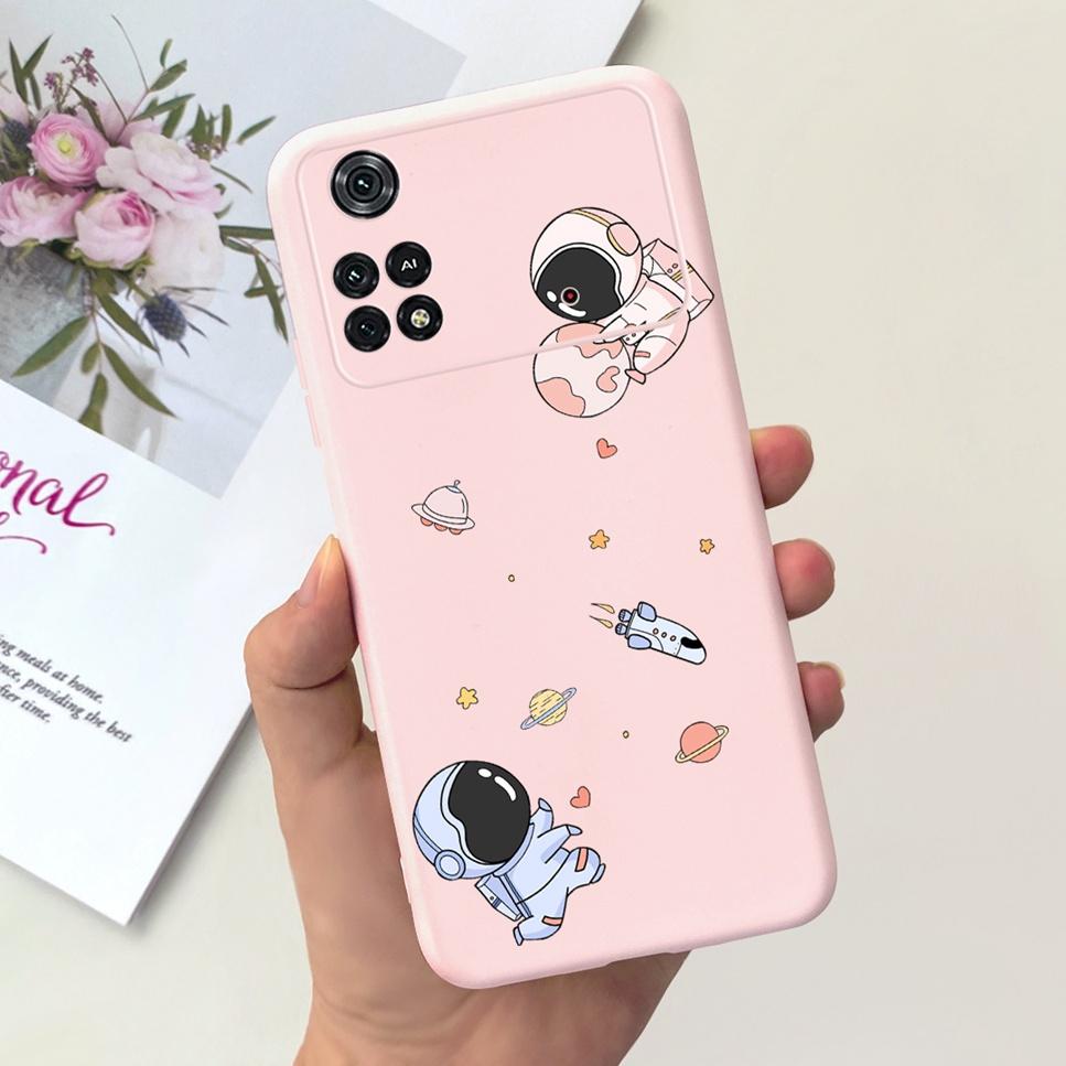 For Xiaomi Poco M4 Pro 4G Case Little Daisy Astronaut Pattern Soft Silicone Covers For Xiaomi Poco M4Pro 6.43"Bumper Phone Cases
