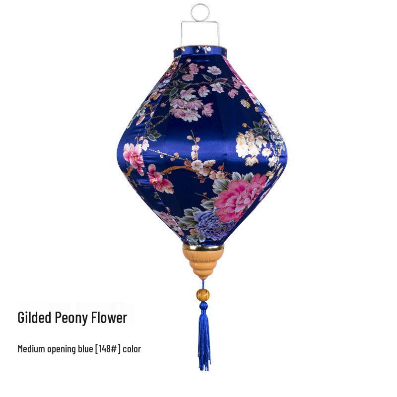 Gold-Edged Peony Palace Lantern - Chinese Style for New Year, Spring Festival, Weddings, Outdoor, or Housewarming Decor