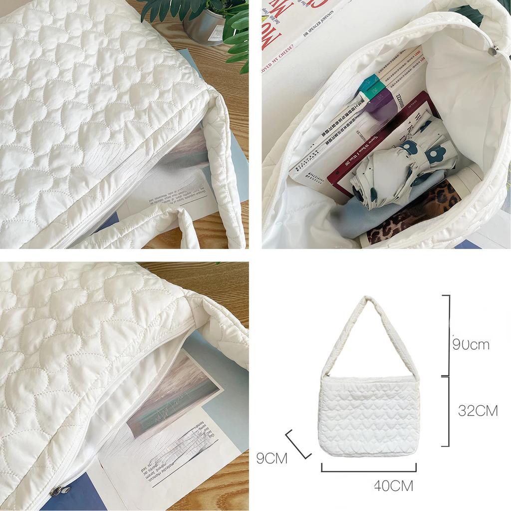 Sweet Love Solid Color Women's Shoulder Bag Simple Large Capacity Female Messenger Bags Fashion Soft Fabric Ladies Handbag Purse