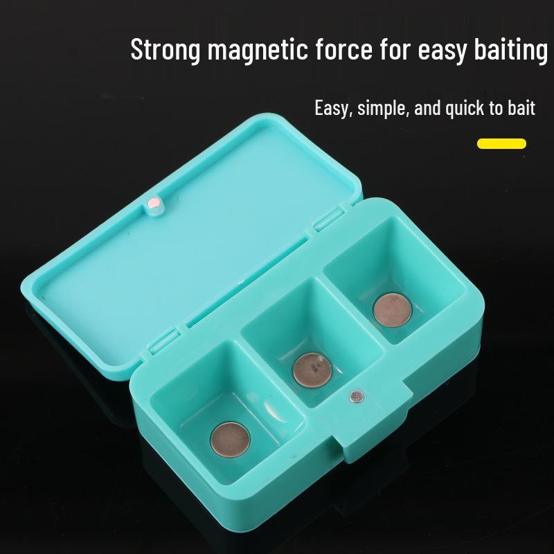 Magnetic Sticky Rice Fishing Bait Box with Hook and Powder Plate - Tackle Accessories