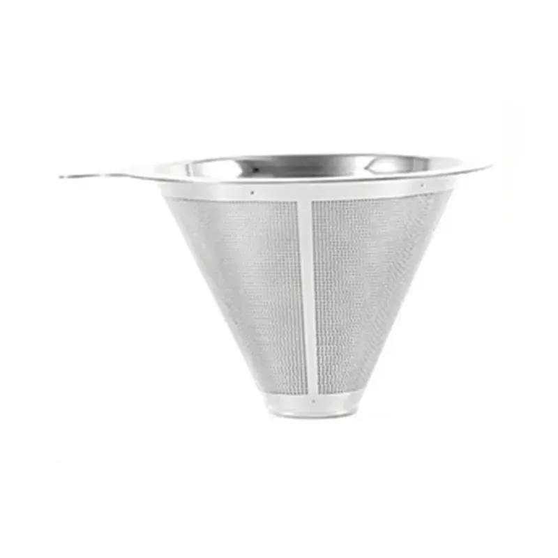 Stainless Steel Coffee Filter Over Portable Reusable Small And Light Compact Cone Dripper Hot Water Durable New