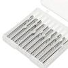 10pcs 1/8" Shank Single Edged 1 Flute End Mill Spiral Router Bits CNC Milling Cutting Set Tool,Flute Length 22mm, OAL 38.5mm