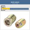 XUTE M10x25 Countersunk Hex Socket Flanged Wood Insert Nuts