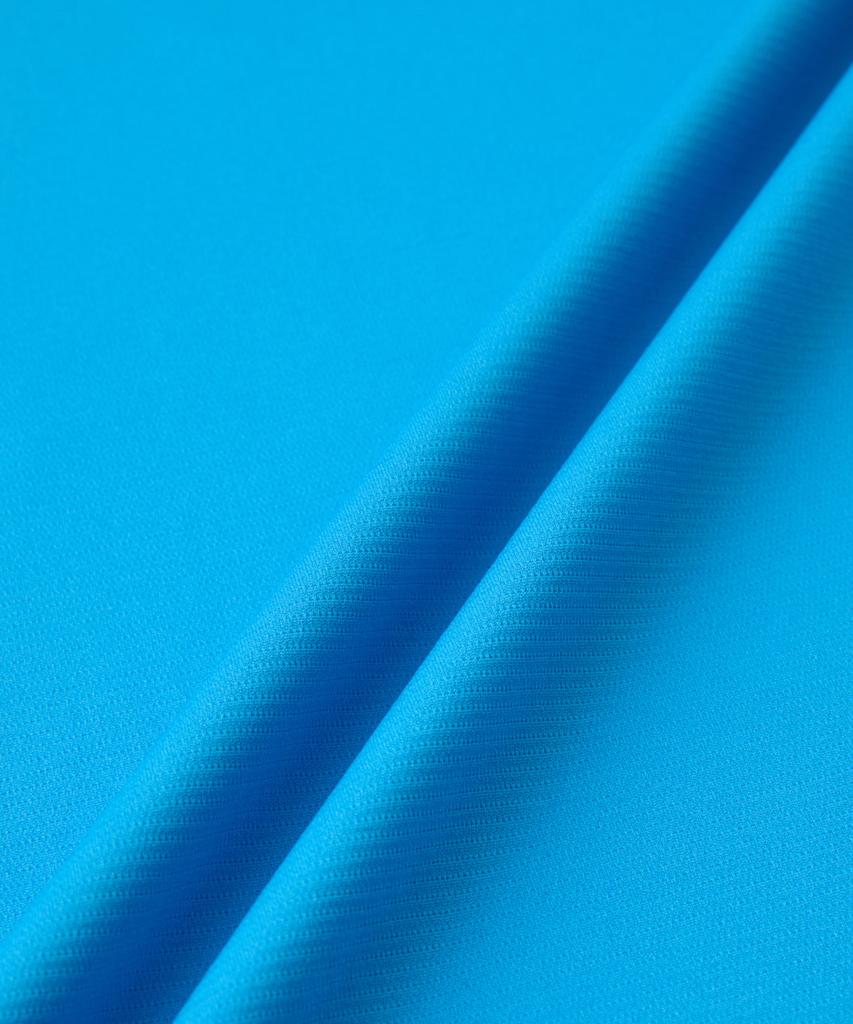 Hellinogseuweeo Zero Round Zip-Up Short Sleeve T-Shirt_Cyan Blue
