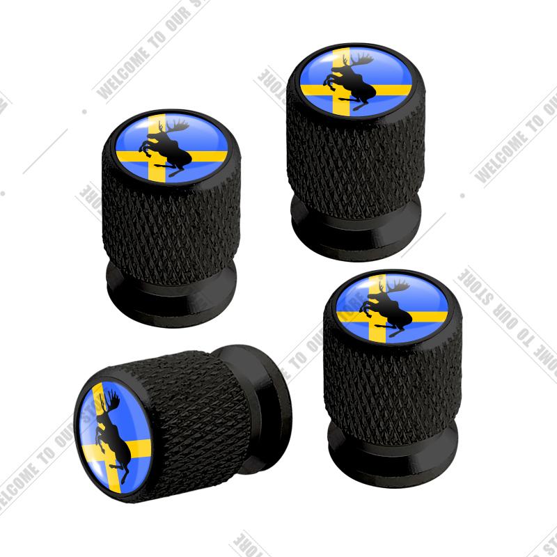 

Car CNC Aluminum Prancing Deer Moose Test Elk Emblem For Volvo S80 XC60 XC90 V60 XC40 4pcs Tire Valve Air Port Stem Cover Caps