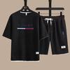 Nuovo set estivo traspirante da uomo a maniche corte e pantaloncini, alla moda, per esterni, spiaggia, casual, completo da uomo 2026
