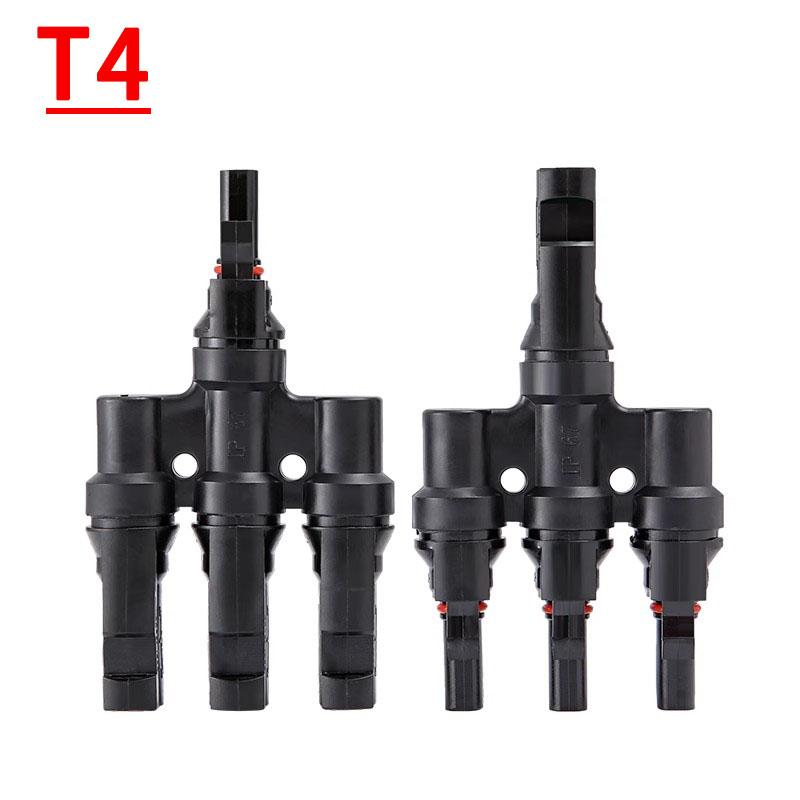 PV Connector T Type Parallel Connection Solar Panel System Waterproof Connector Branch Two Pieces Solar Cell Connect Plug