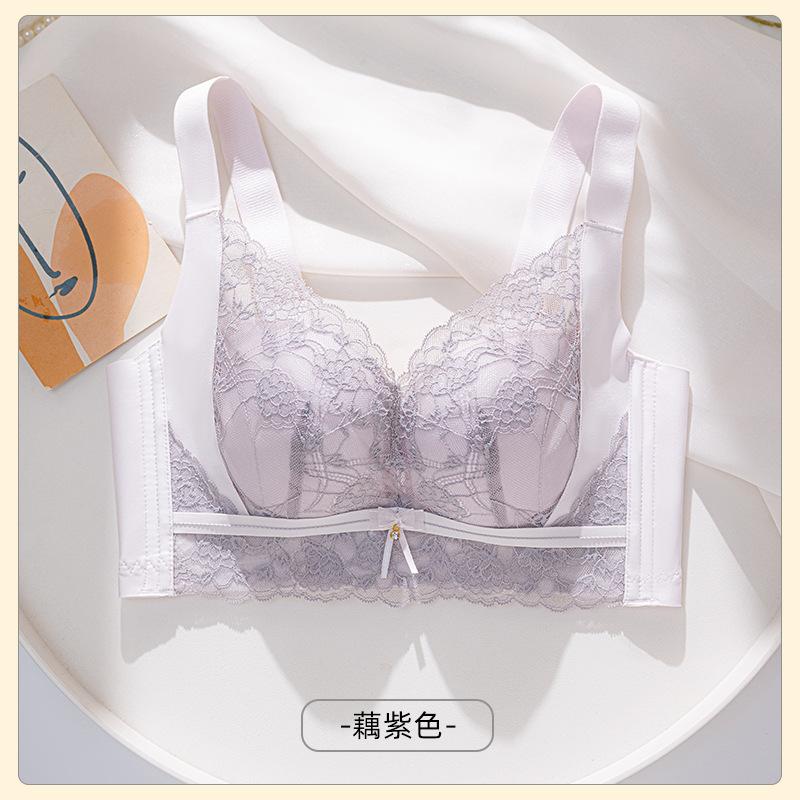 New Small Breasts Gathered Without Steel Rings Adjustment Bra with Thin Upper and Thick Lower Breasts and Upper Support Bra Cover