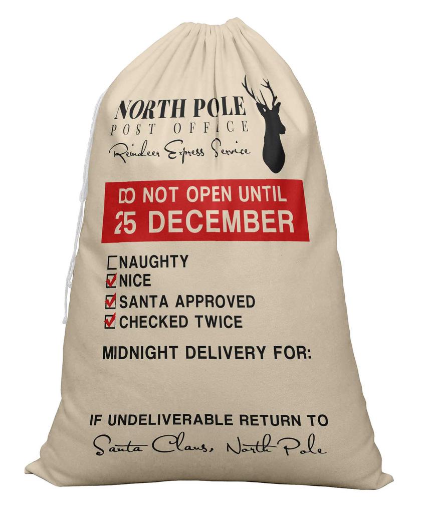 Printtoo Pack Of 2 Pcs Xmas Presents Storage Bags Large Santa Gift Sack With Drawstring Christmas Party Favor 27x20 Inch