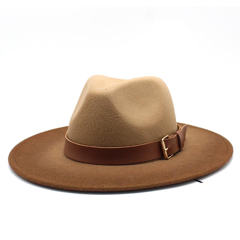 Spray Paint Gradual Change Color Jazz Hat Men And Women Woolen Top Hat